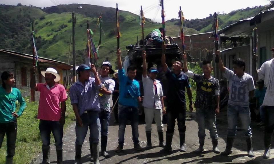 Foto: Facebook Alirio Uribe. Concentración indígena en el departamento del Cauca. 