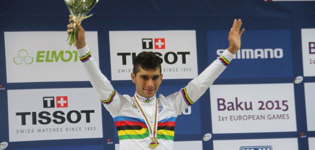 Cortesía de Federación Colombiana de Ciclismo. Con lágrimas de emoción Fernando Gaviria celebró su victoria.