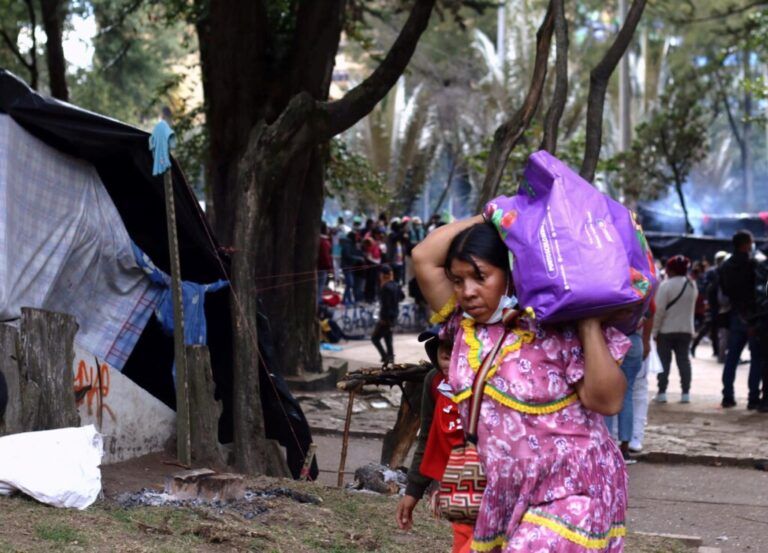 ¿Cuál es la situación del  pueblo indígena  embera en Bogotá?