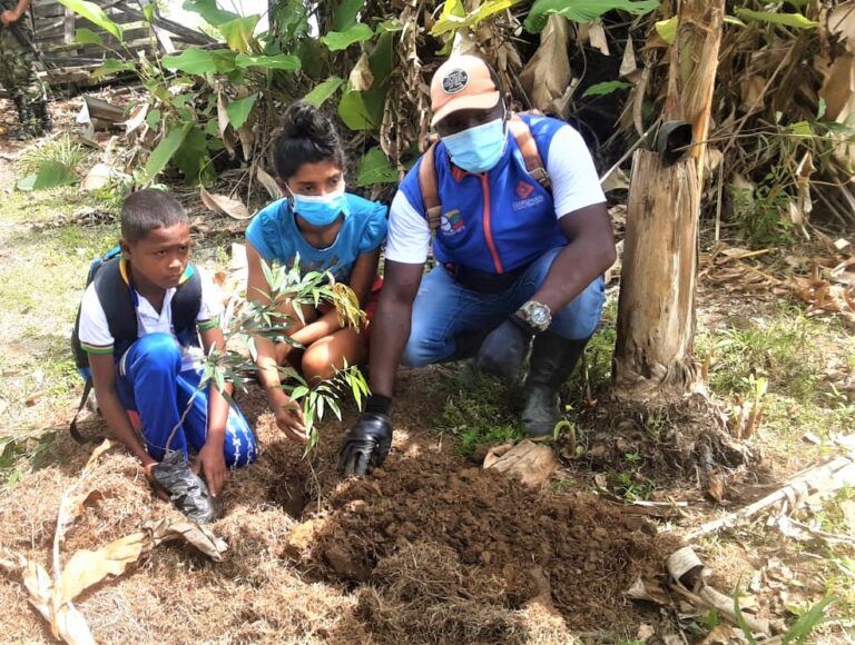 Sembrando valores, actividad de reforestación por el río Curvaradó